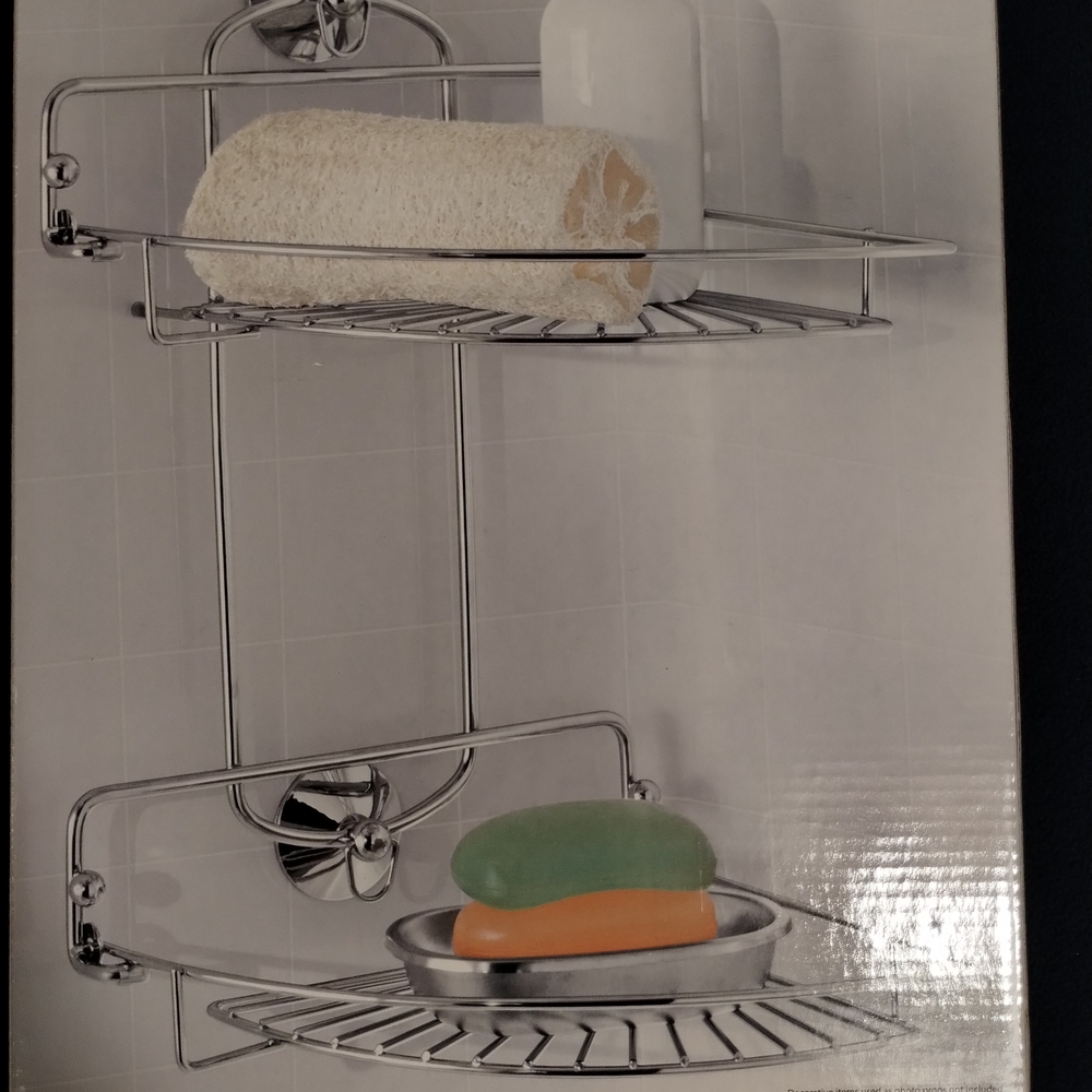 Mainstays 2-Tier Folding Corner Shower Caddy